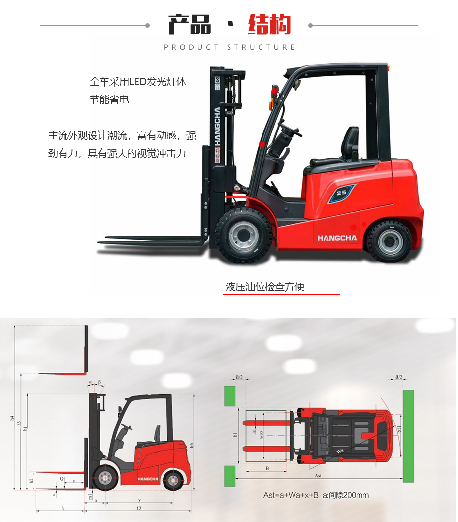 AE系列1.5~3.5吨電(diàn)动叉車(chē)结构图片