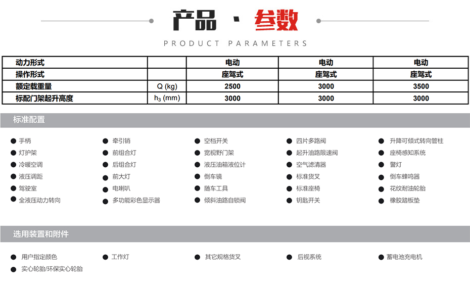 12.0~16.0吨蓄電(diàn)池叉車(chē)参数图片